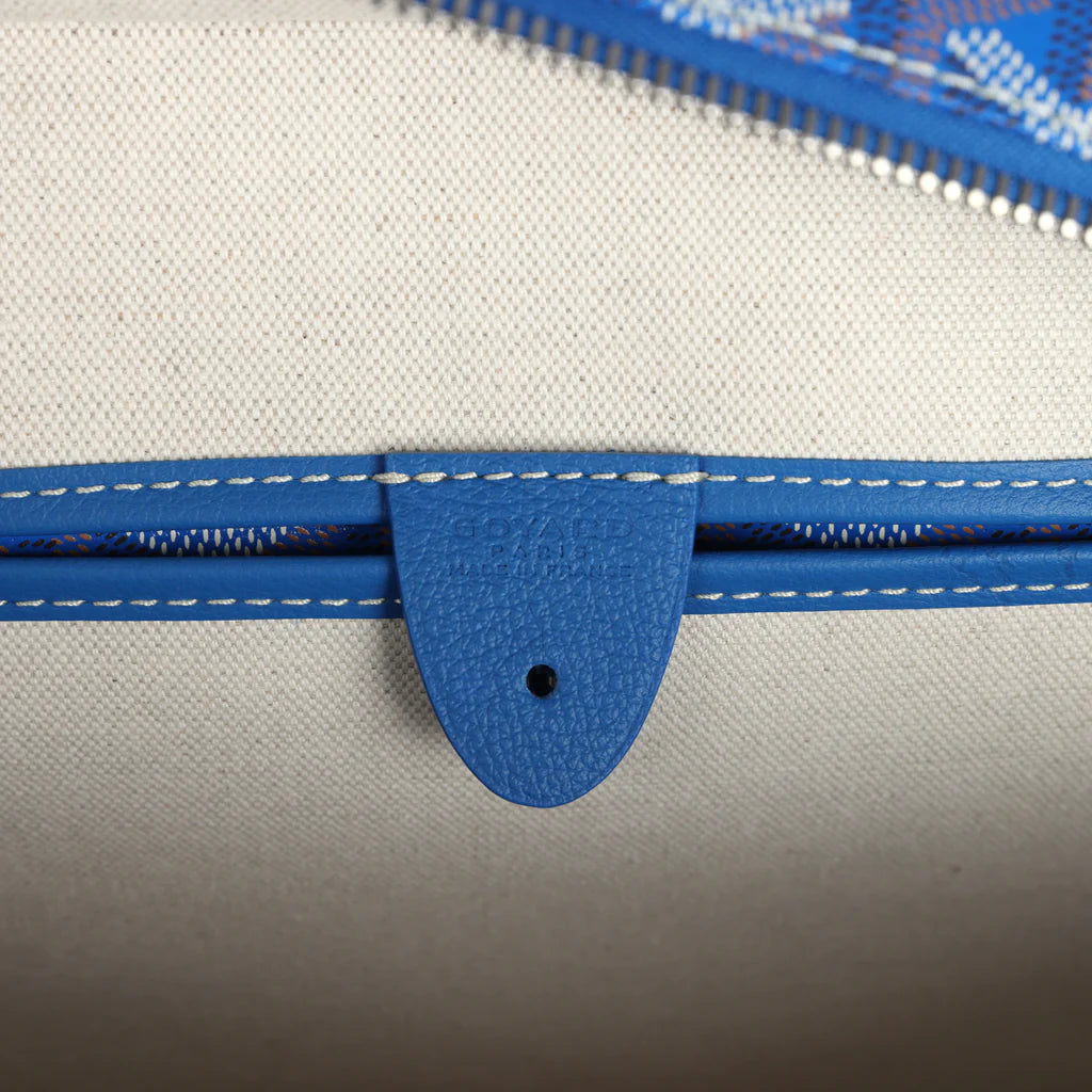 Goyard Goyardine Canvas Sky Blue Artois MM Tote Palladium Hardware