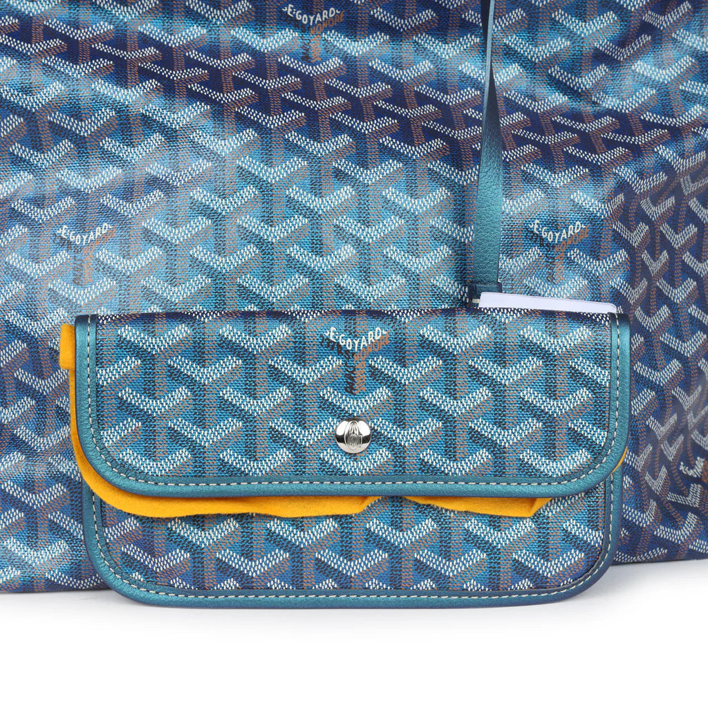 Goyard Goyardine Pearly Blue Boheme PM Hobo Bag Palladium Hardware
