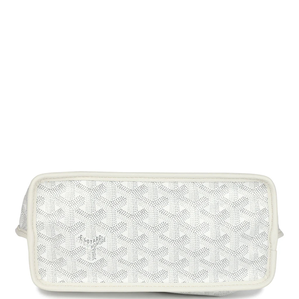 Goyard Goyardine Anjou White Mini Bag Palladium Hardware