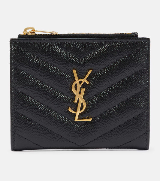 Saint Laurent Monogram zipped leather wallet 2025
