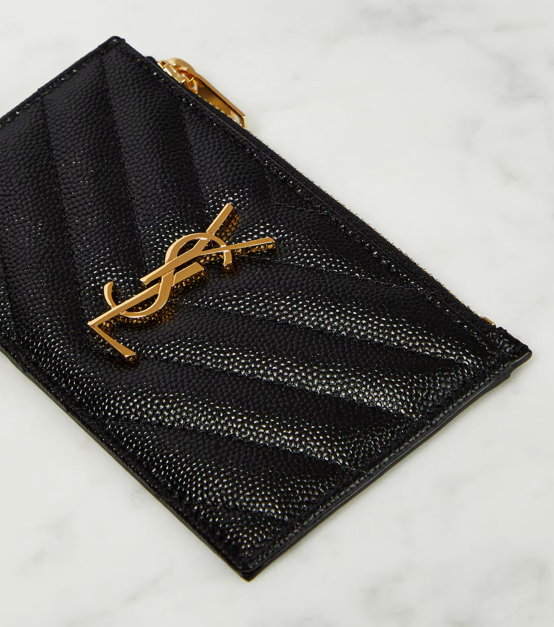 Saint Laurent Monogram zipped leather wallet 2025
