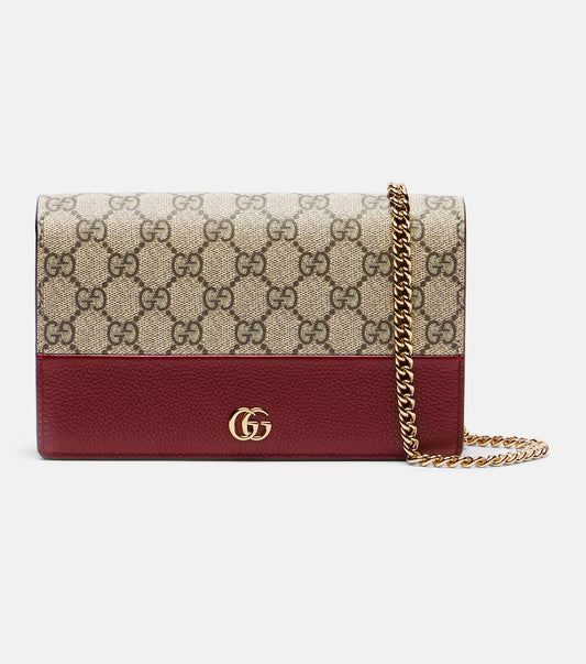 Gucci GG Marmont Petite leather wallet on chain 2025