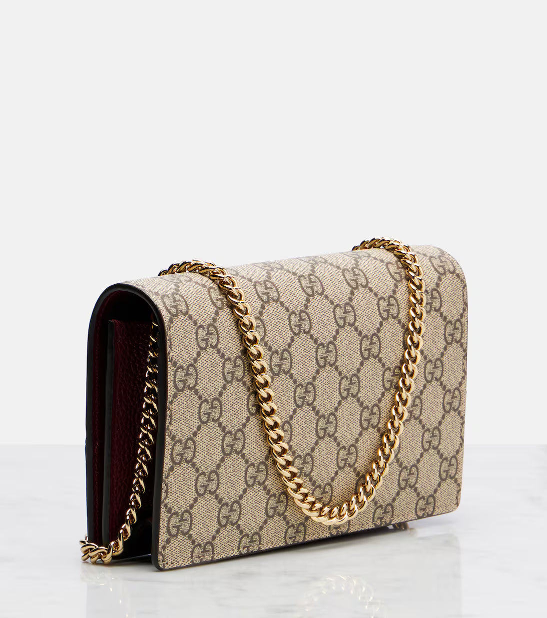 Gucci GG Marmont Petite leather wallet on chain 2025