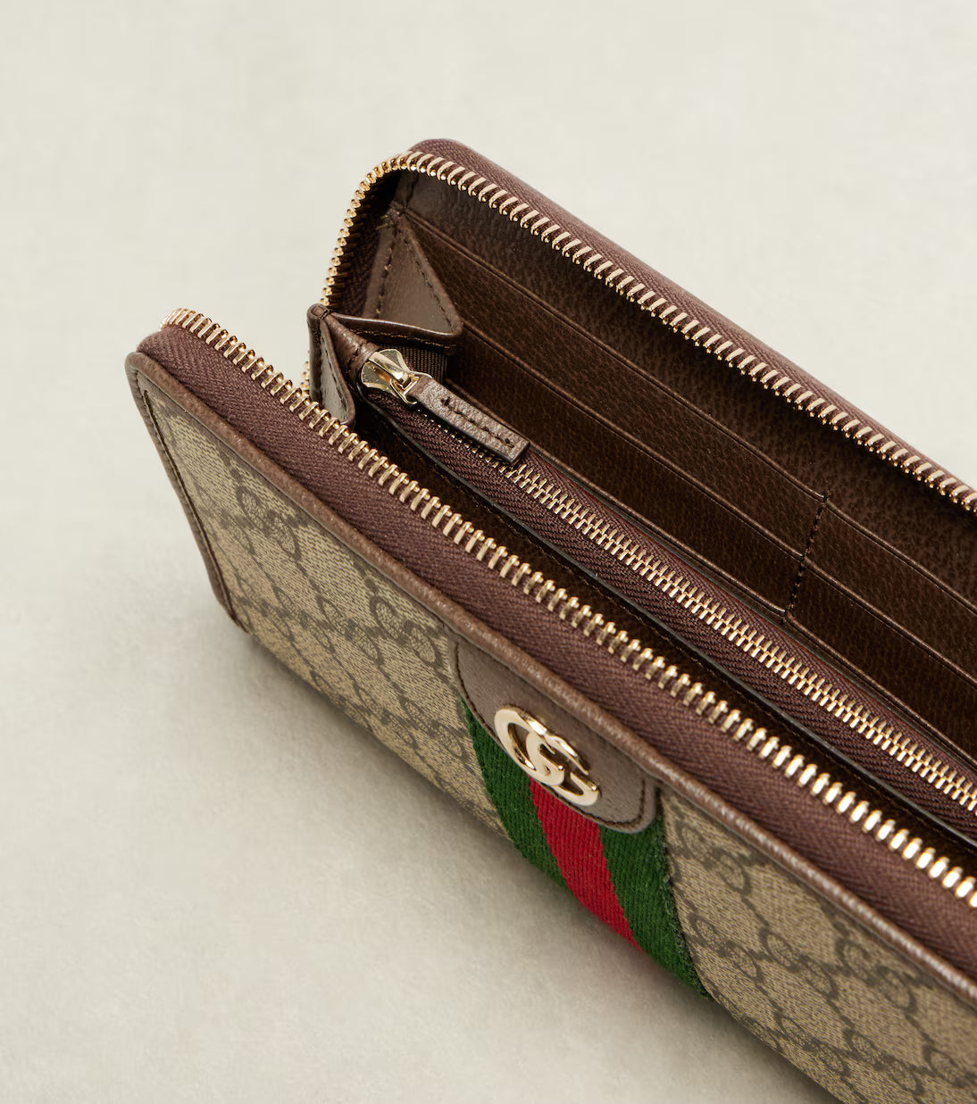 Gucci Ophidia leather-trimmed wallet 2025