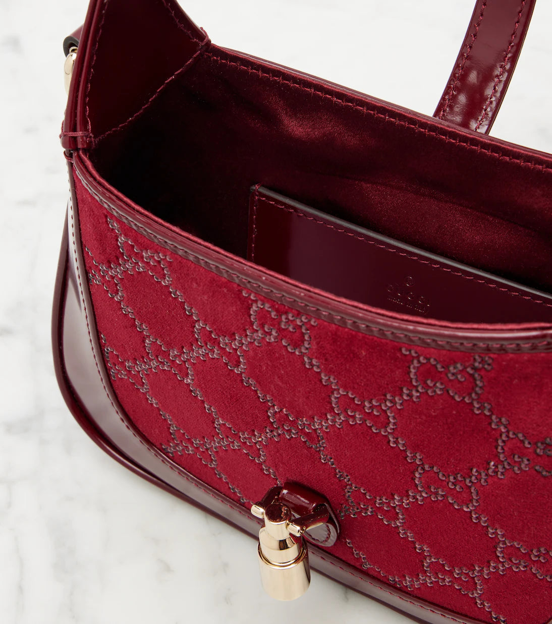 Gucci Jackie velvet and leather tote bag 2025