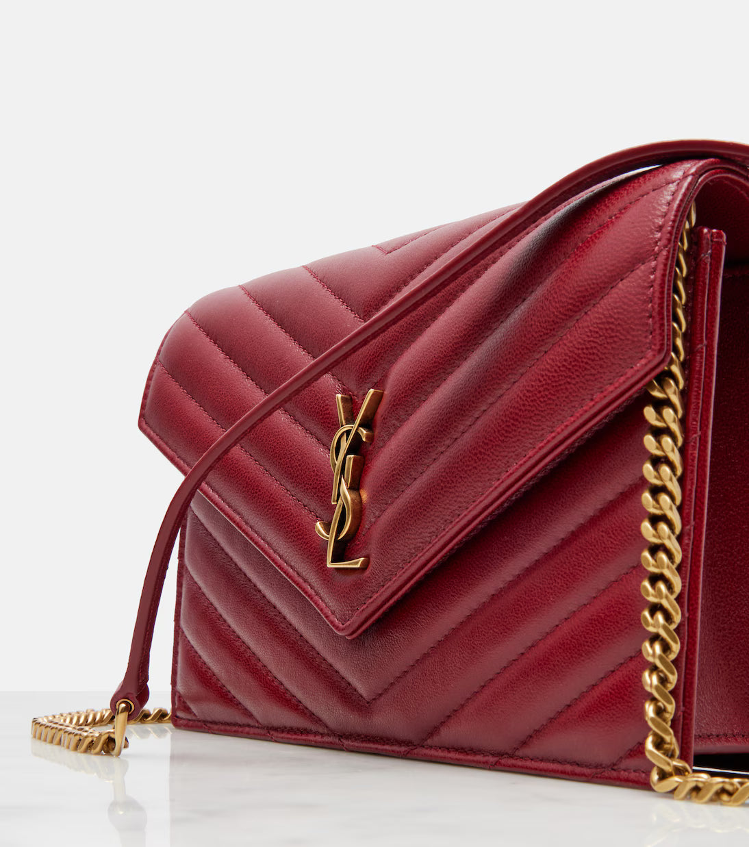 Saint Laurent Cassandre leather wallet on chain 2025