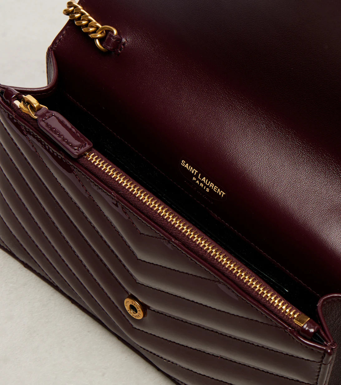 Saint Laurent Cassandre Envelope leather wallet on chain 2025