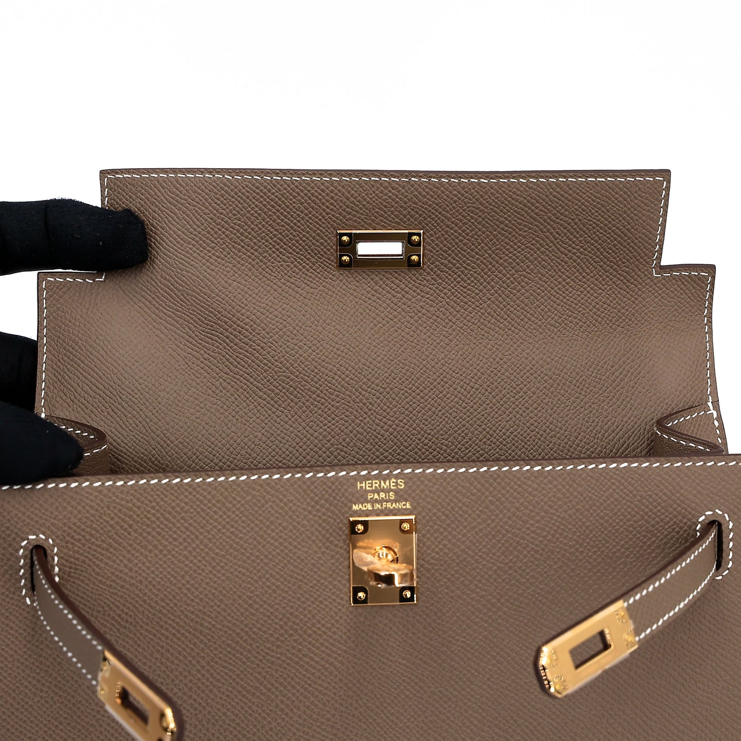 HERMÈS Kelly 25 Sellier Etoupe (18) Epsom Gold hardware K (2025)