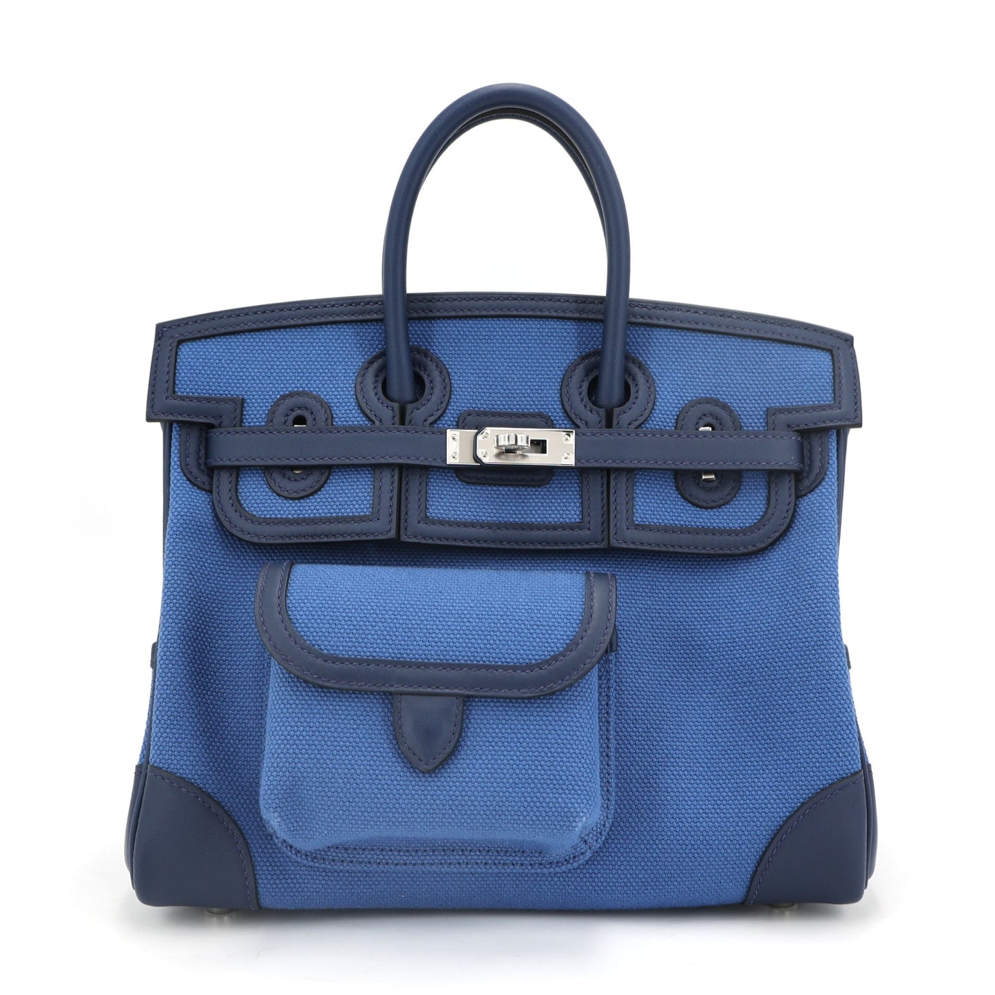 HERMÈS Limited Edition Birkin Cargo 25 Bleu Egee Toile Goeland canvas Swift Palladium hardware K (2025)