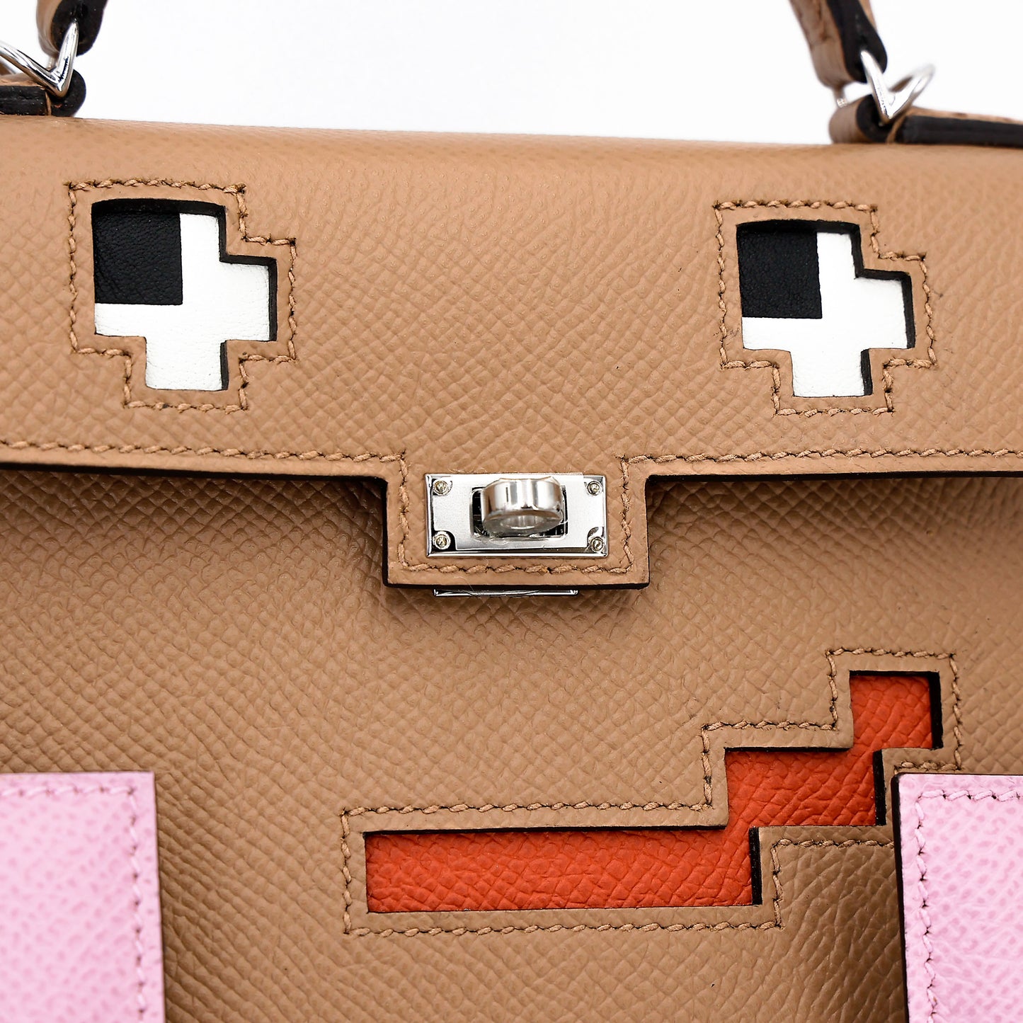 HERMÈS Limited Edition Kelly Doll Picto Chai (0M) Mauve Sylvestre (X9) Celeste (7N) Terre Battue (R1) Epsom Palladium hardware B (2023)