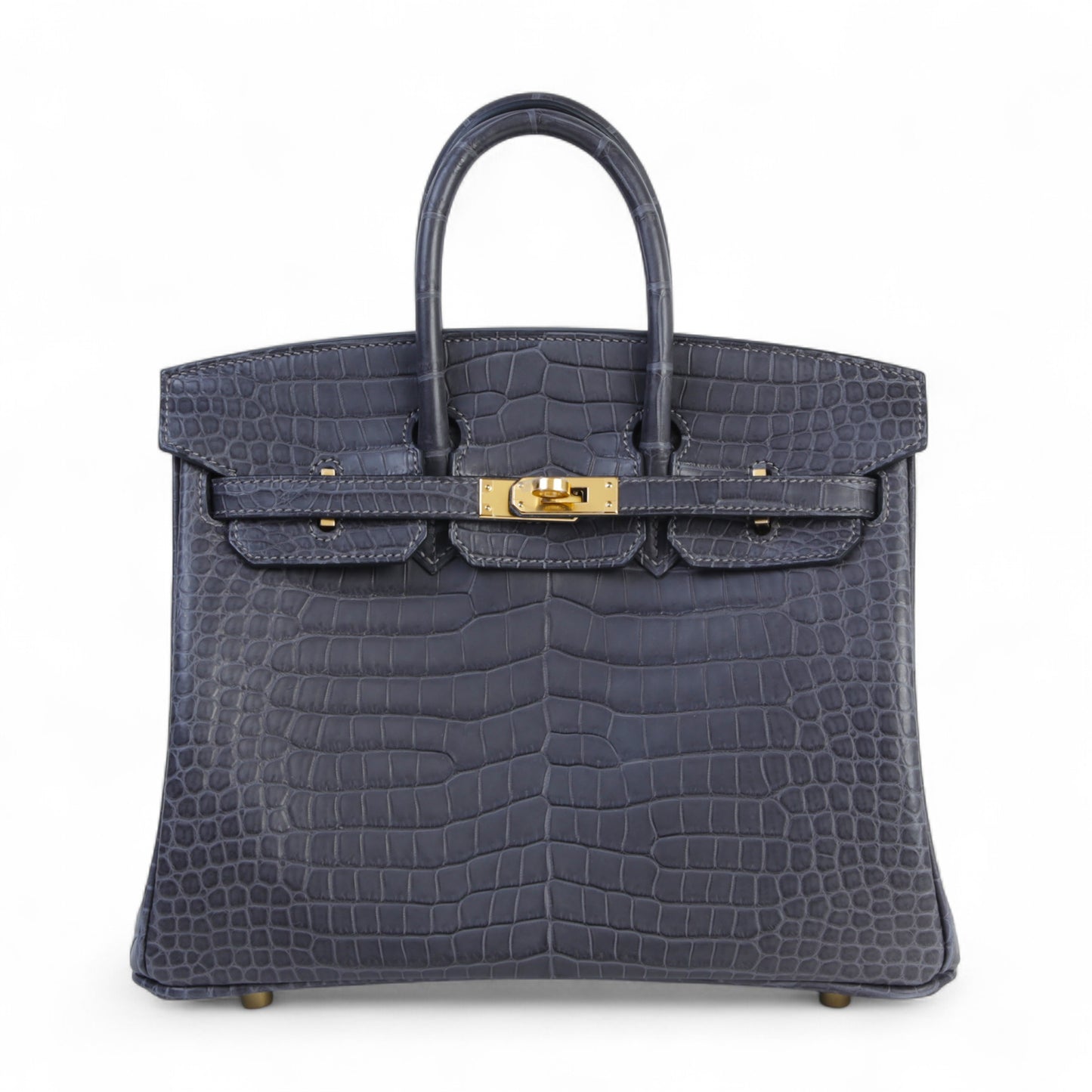 HERMÈS Birkin 25 Graphite Porosus Crocodile Gold hardware K (2025)