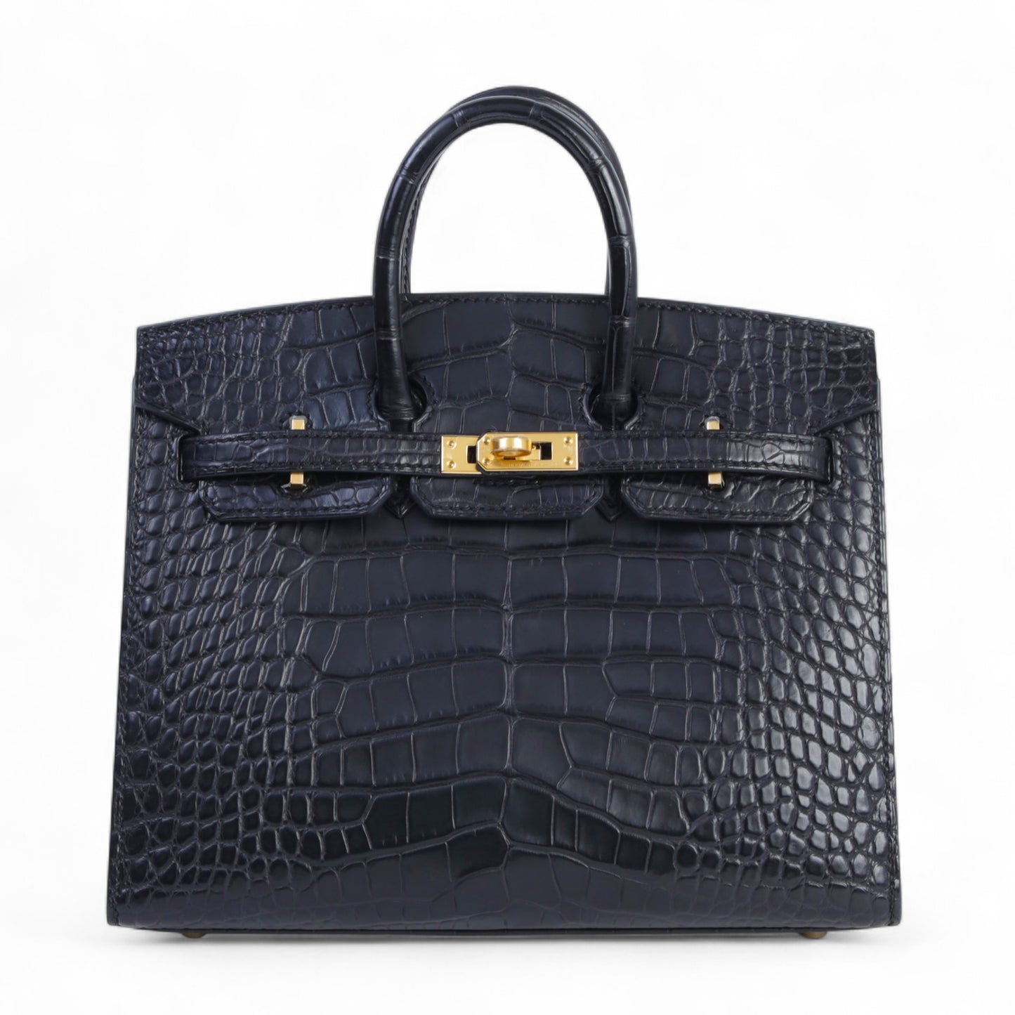 HERMÈS Birkin 20 Noir Alligator Gold hardware  (2024)