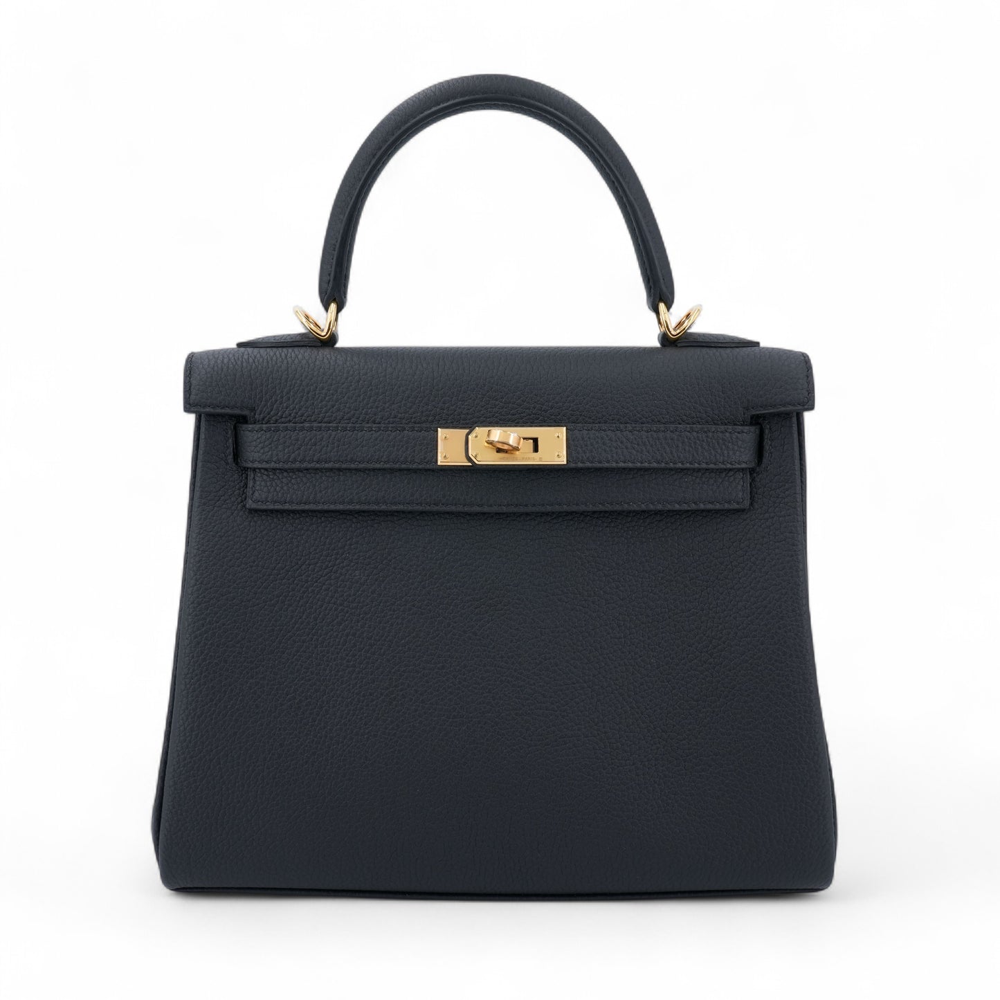 HERMÈS Kelly 25 Noir (89) Togo Gold hardware K (2025)