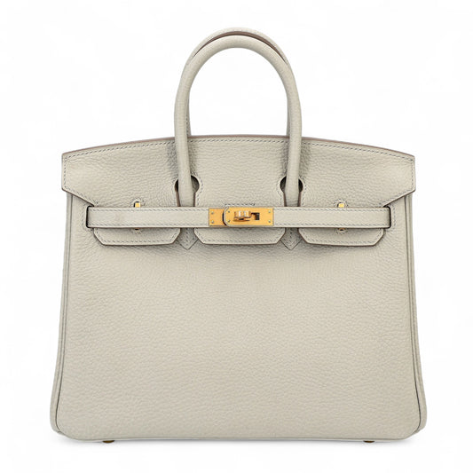 HERMÈS Birkin 25 Gris Perle (80) Togo Gold hardware W (2024)