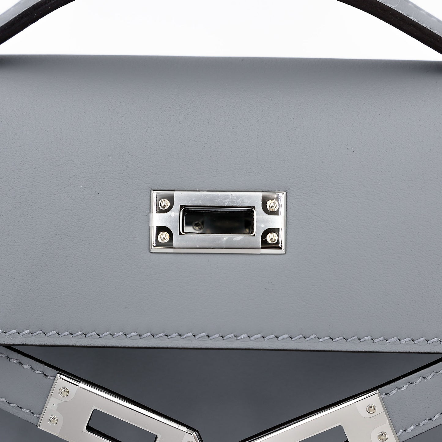 HERMÈS Kelly Pochette Gris Pantin (P0) Swift Palladium hardware K (2025)