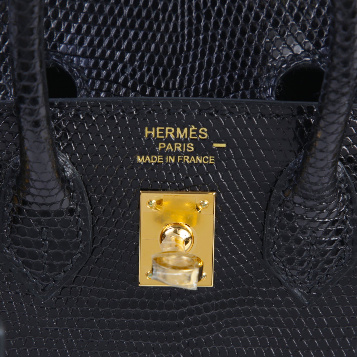 HERMÈS Birkin 20 Noir (89) Lizard Gold hardware B (2023)