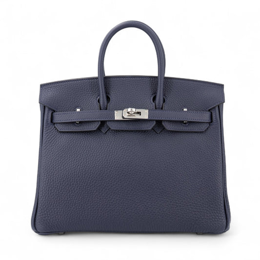 HERMÈS Birkin 25 Bleu Nuit Togo Palladium hardware K (2025)