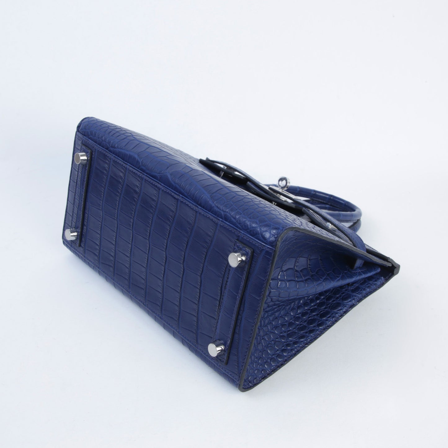 HERMÈS Birkin 25 Sellier Bleu Saphir (73) Matte Alligator Palladium hardware K (2025)