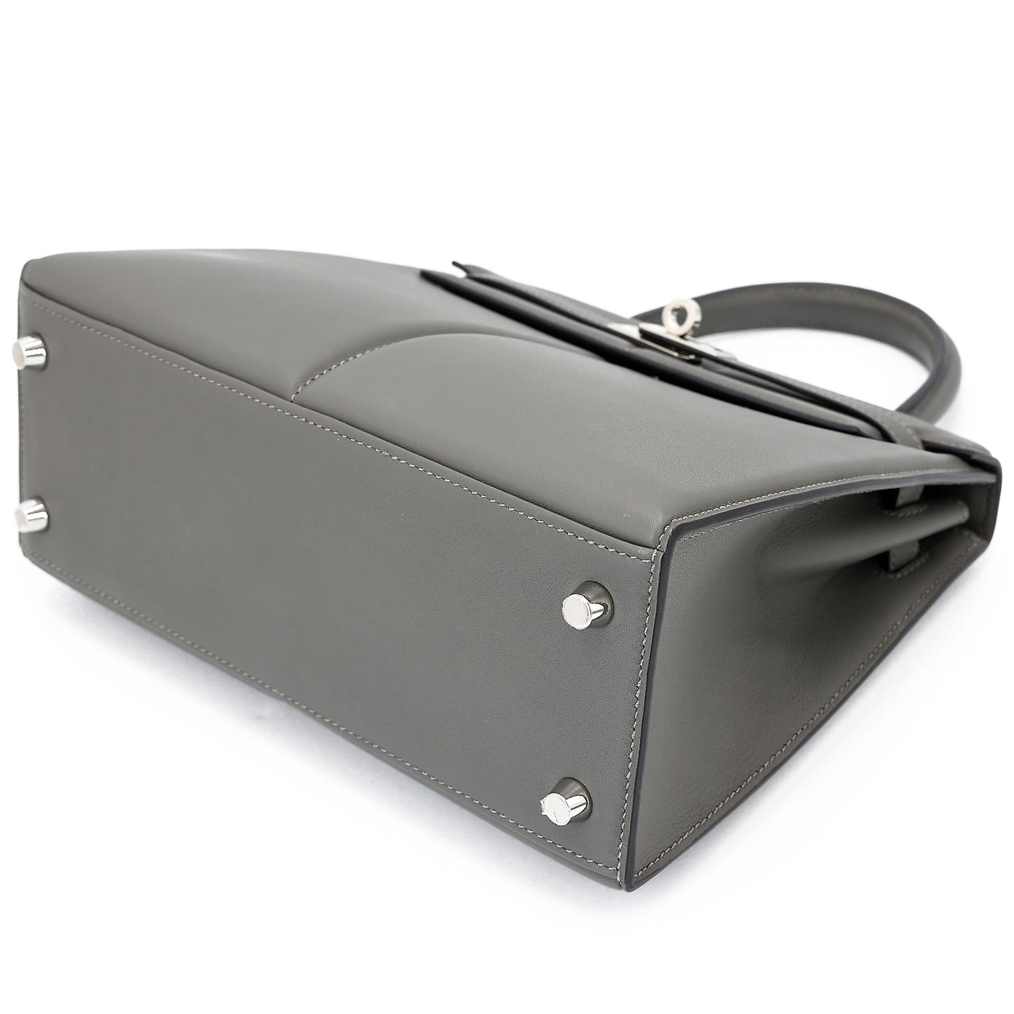 HERMÈS Limited Edition Kelly 25 Padded Sellier Gris Meyer (0L) Swift Palladium hardware B (2023)