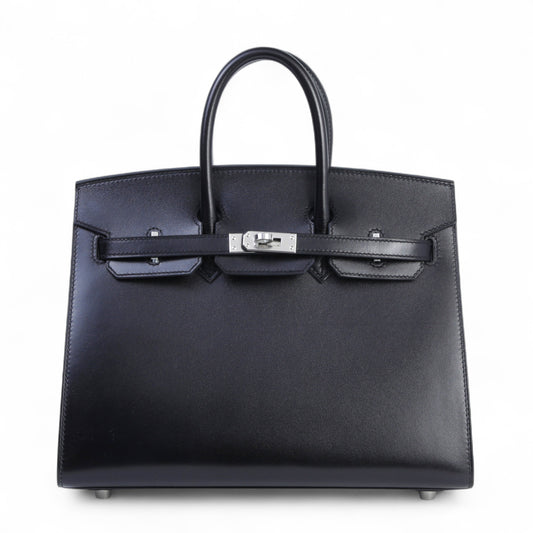 HERMÈS Birkin 25 Black (89) Box-calf Palladium hardware K (2025)