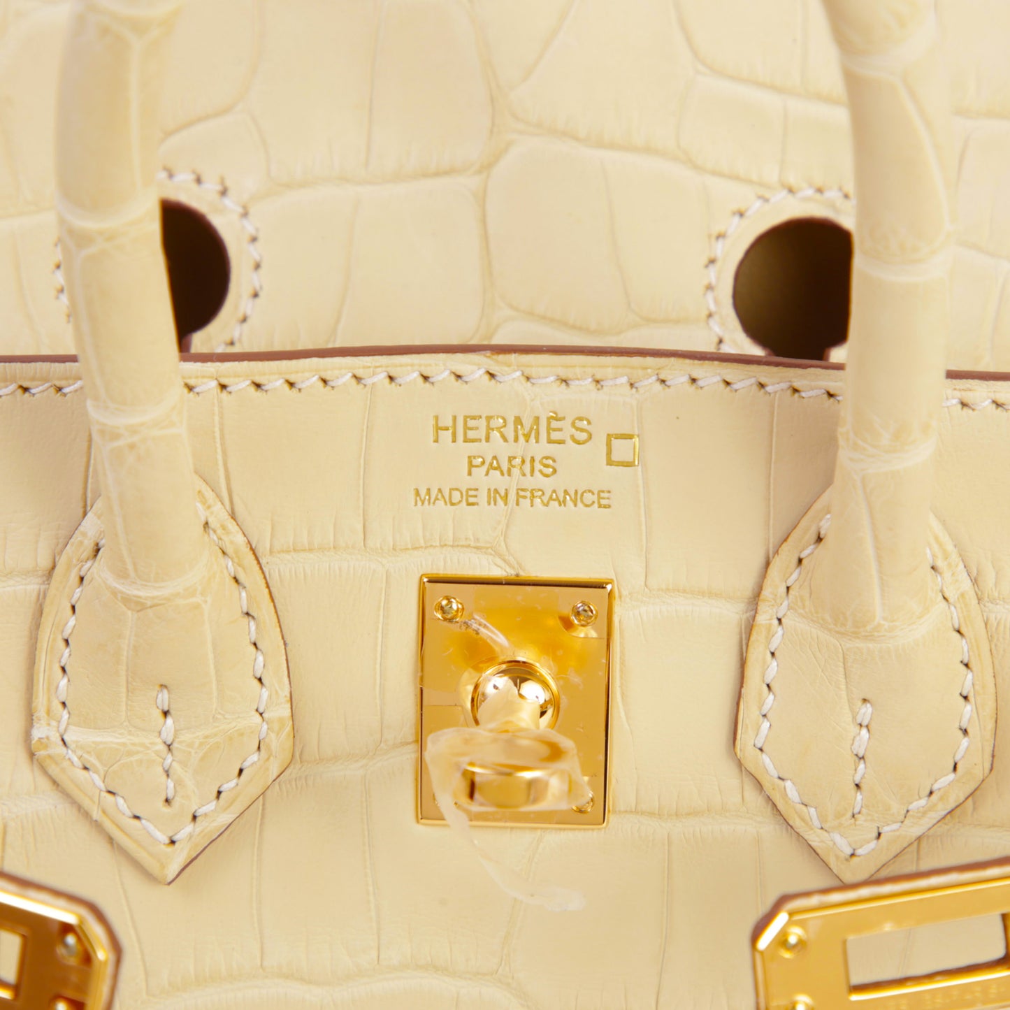 HERMÈS Birkin 20 Vanille Matte Alligator Gold hardware W (2024)