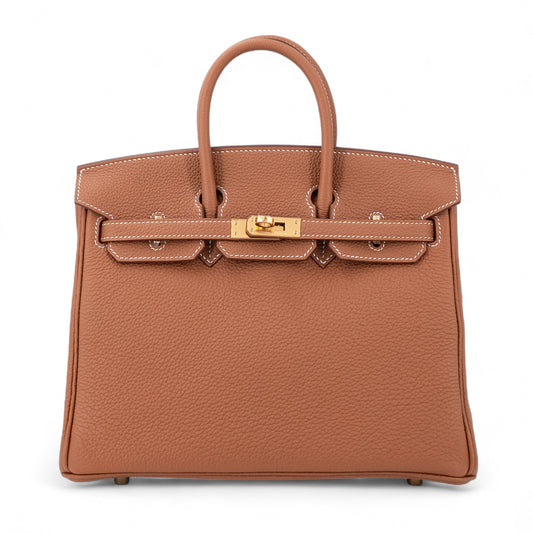 HERMÈS Birkin 25 Gold Togo Gold hardware K (2025)